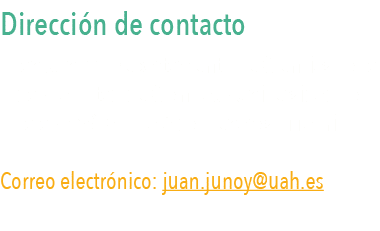  Direcci n de contacto Juan Junoy   Departamento de Ciencias de la Vida   Facultad de Ciencias   Universidad de Alcal   