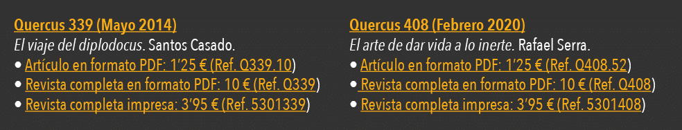  Quercus 339 (Mayo 2014) El viaje del diplodocus  Santos Casado    Art culo en formato PDF: 1 25   (Ref  Q339 10)   R   