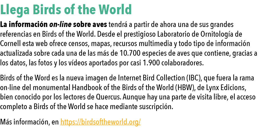  Llega Birds of the World La informaci n on-line sobre aves tendr  a partir de ahora una de sus grandes referencias e   