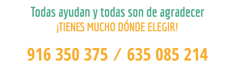 Todas ayudan y todas son de agradecer  Tienes mucho d nde elegir  Puedes suscribirte en 916 350 375   635 085 214 www   