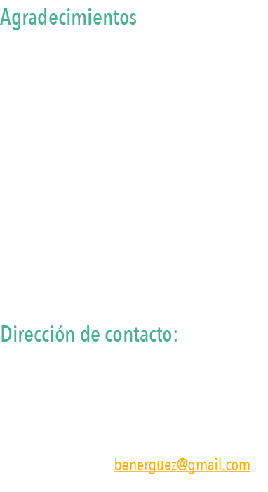 Agradecimientos A todas las personas que han ayudado durante el trabajo de campo y han aportado informaci n referida    